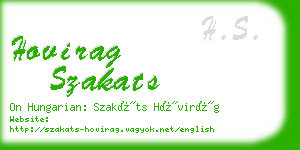 hovirag szakats business card